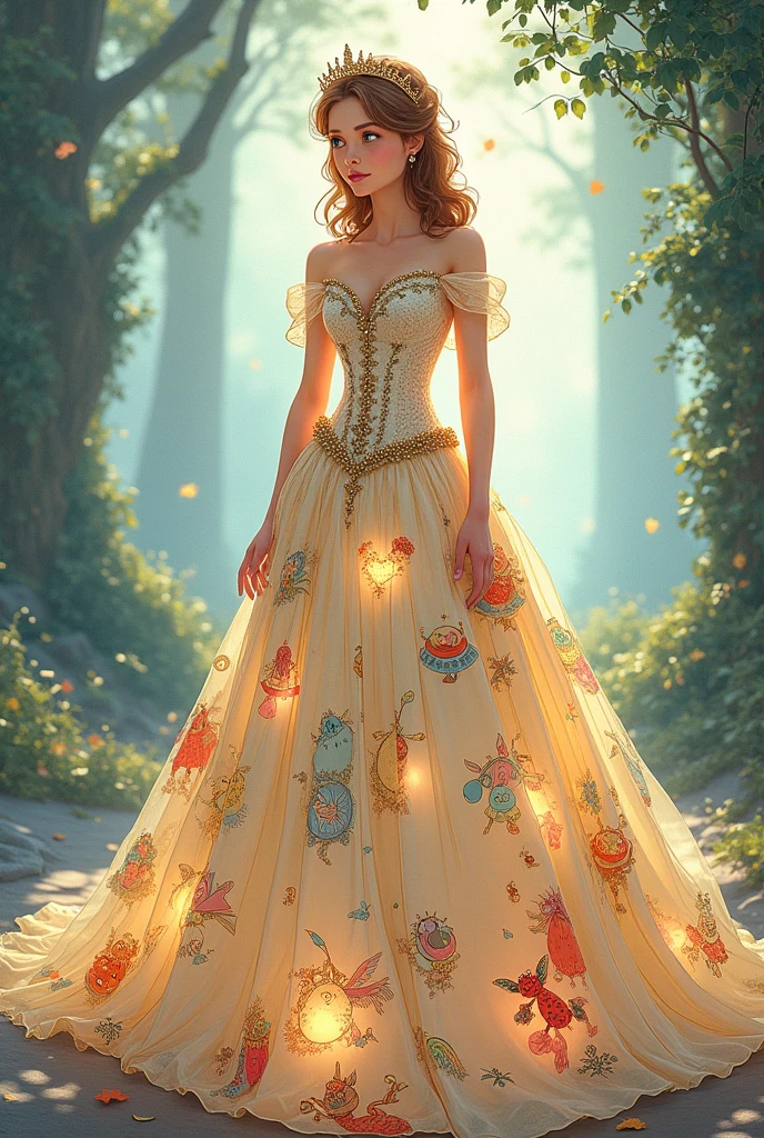 A princess is wearing a story. 3 Cartoons
