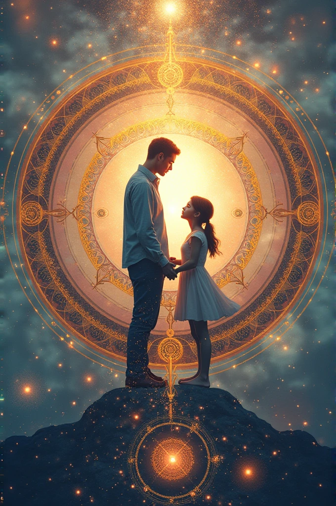 Create a mandala that represents the love between father and daughter