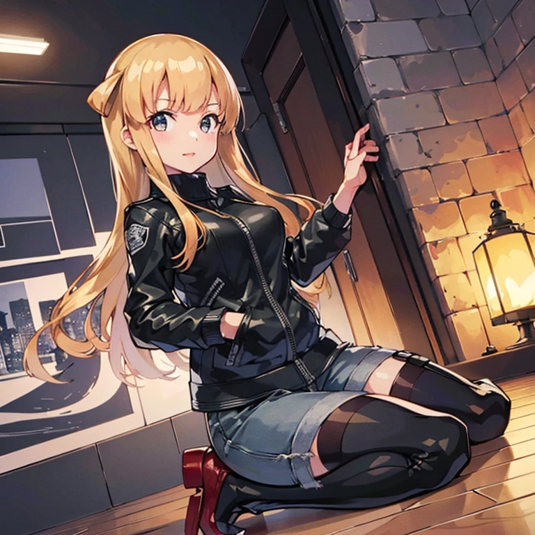 FletcherKC,
,(masterpiece:1.4),(best quality:1.4), (amazing), (great illustration:1.4), (ultra-detailed:1.4), (art CG, 8K),1girl solo,full body,KonishiCSA,
 (Black Leather Jacket:1.4),