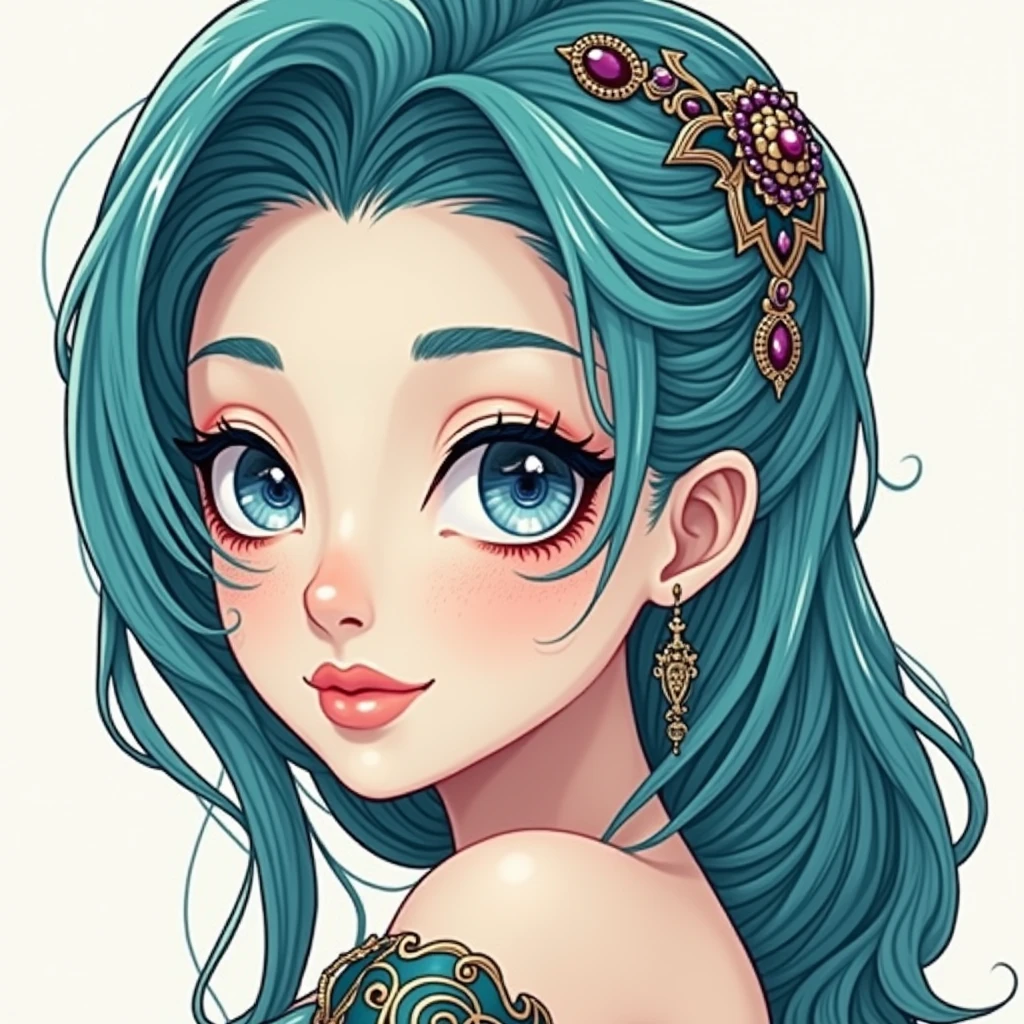 A beautiful enchantress in a cozy dress, long flowing hair, serene expression, ornate dress, detailed fabric textures, warm lighting, fantasy landscape background, (best quality,4k,8k,highres,masterpiece:1.2),ultra-detailed,(realistic,photorealistic,photo-realistic:1.37),detailed portrait,intricate details,cinematic lighting,dramatic colors,vibrant palette,lush environment