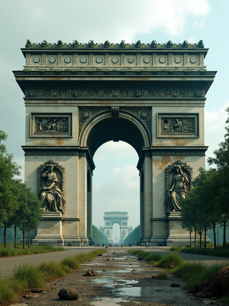 L'Arc de Triomphe à Paris 1000 ans après l'extinction de l'humanité