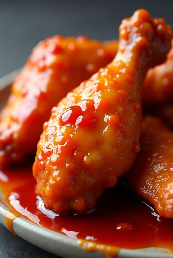 (photorealism:1.2), spicy chicken wings, representative, for menu, with sauce, photography
