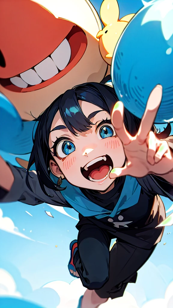 One person, smile, Open your mouth, Anime Style, Bob