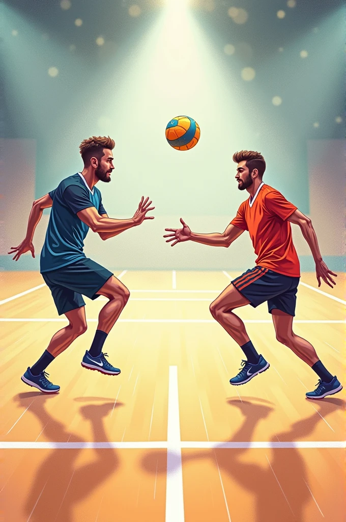 Drawing of easy handball passes between players