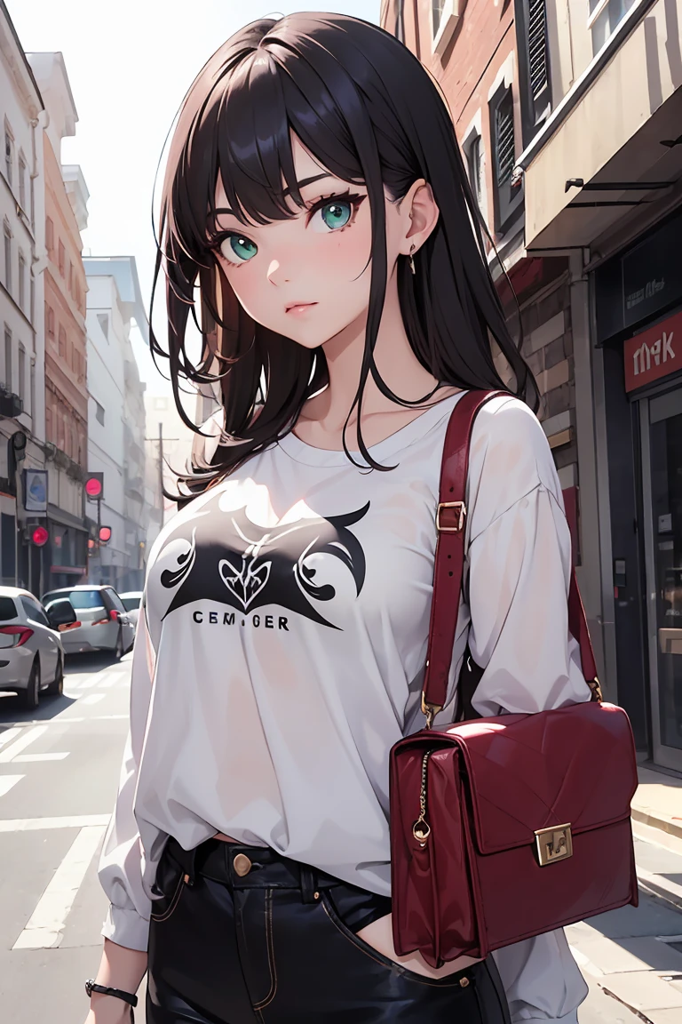 ((1 girl)), latest fashion clothes, April Fool's Day, liar, joke, Street fashion,black sweatshirt,indoor clothes, Please, Lie down on the bed, relaxed posture,cowboy shot,((super detailed,top quality, a high resolution, 8k wallpaper, beautiful clothes,)),((pink hair, long hair,straight hair)) (green eyes),eyeshadow, Eyeliner,glowing eyes, very detailed eyes, compound eyes, beautiful eyes, 18 year old girl.