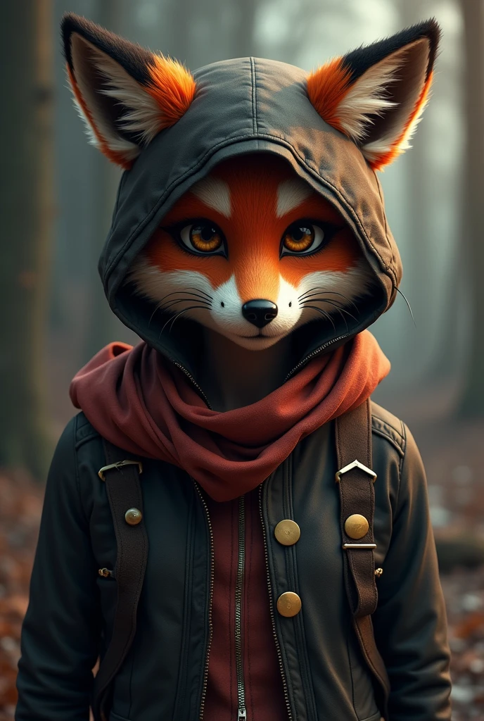 furry fox  girl robber with mask 