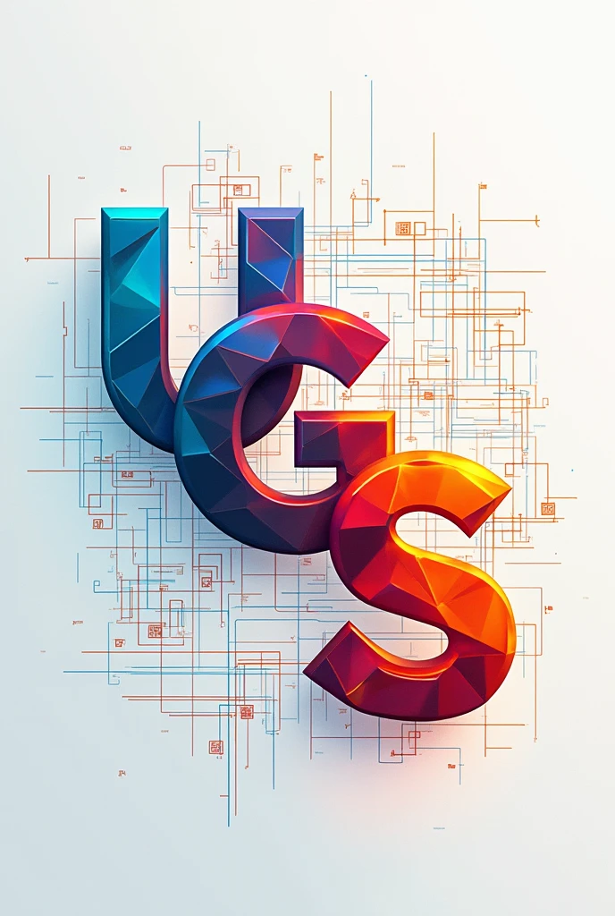 Create a color image with the acronym UGS, with the spreadsheets theme