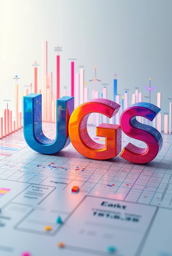 Create a color image with the acronym UGS, with the spreadsheets theme