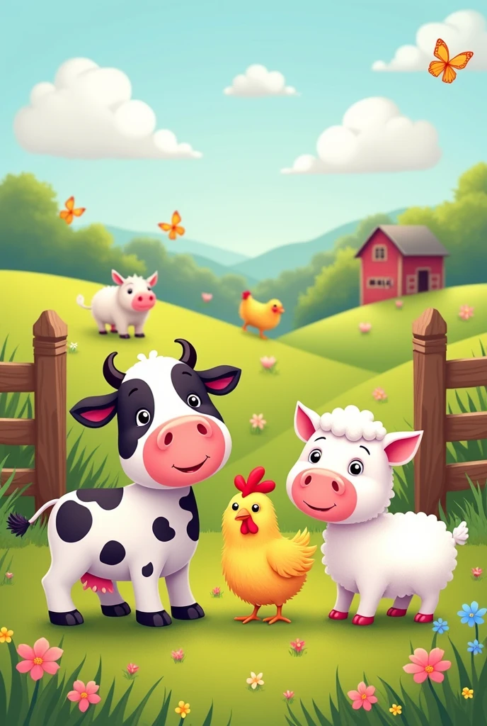 Create farm animal pictures for 4 year olds