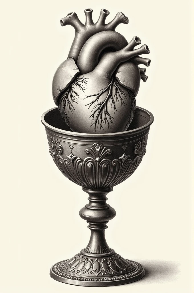 realistic human heart drawing chalice