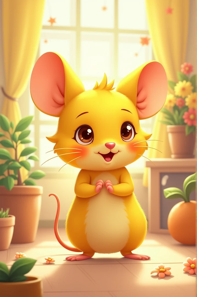 Draw a yellow mouse