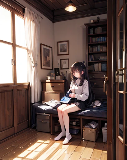 one person's, alone, ((masterpiece)), ((Highest quality)), Ahoge, white sun dress, Flower Field, sunny, summer,, sunlight, Cool clothes, Brown Hair, Brown eyes, smile, naked、Nipples、Harness,Cleavage,good,belly button,Sexual suggestion,like,Thin legs,noodles,Sweat,panties,Excretion of breast milk,Sulky,Sit flat,Stretch your legs,Feet close-up,sperm,spring,The shape of the female genitalia is clearly visible,climax,Desire for dissatisfaction,Large Breasts