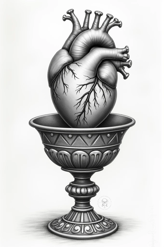 realistic human heart drawing chalice
