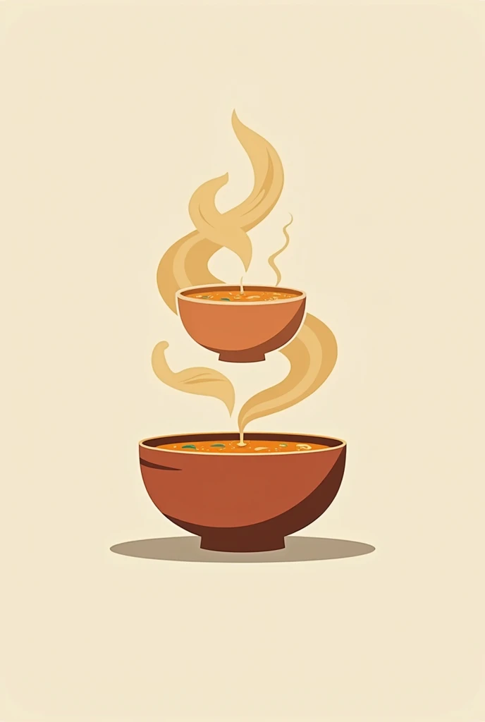 Logo for a social project called 0 hunger in Portuguese with a steaming bowl of soup