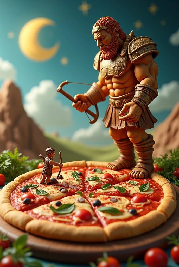 How to make a pizza with the story of David and Goliath
