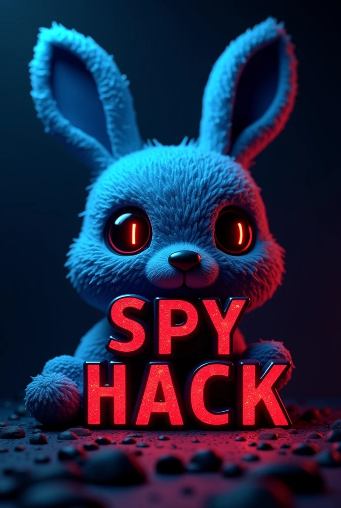 (photo size) 3D logo Hacker Name color blue ,Red 3D Name ' Bunthy Spy Hack'