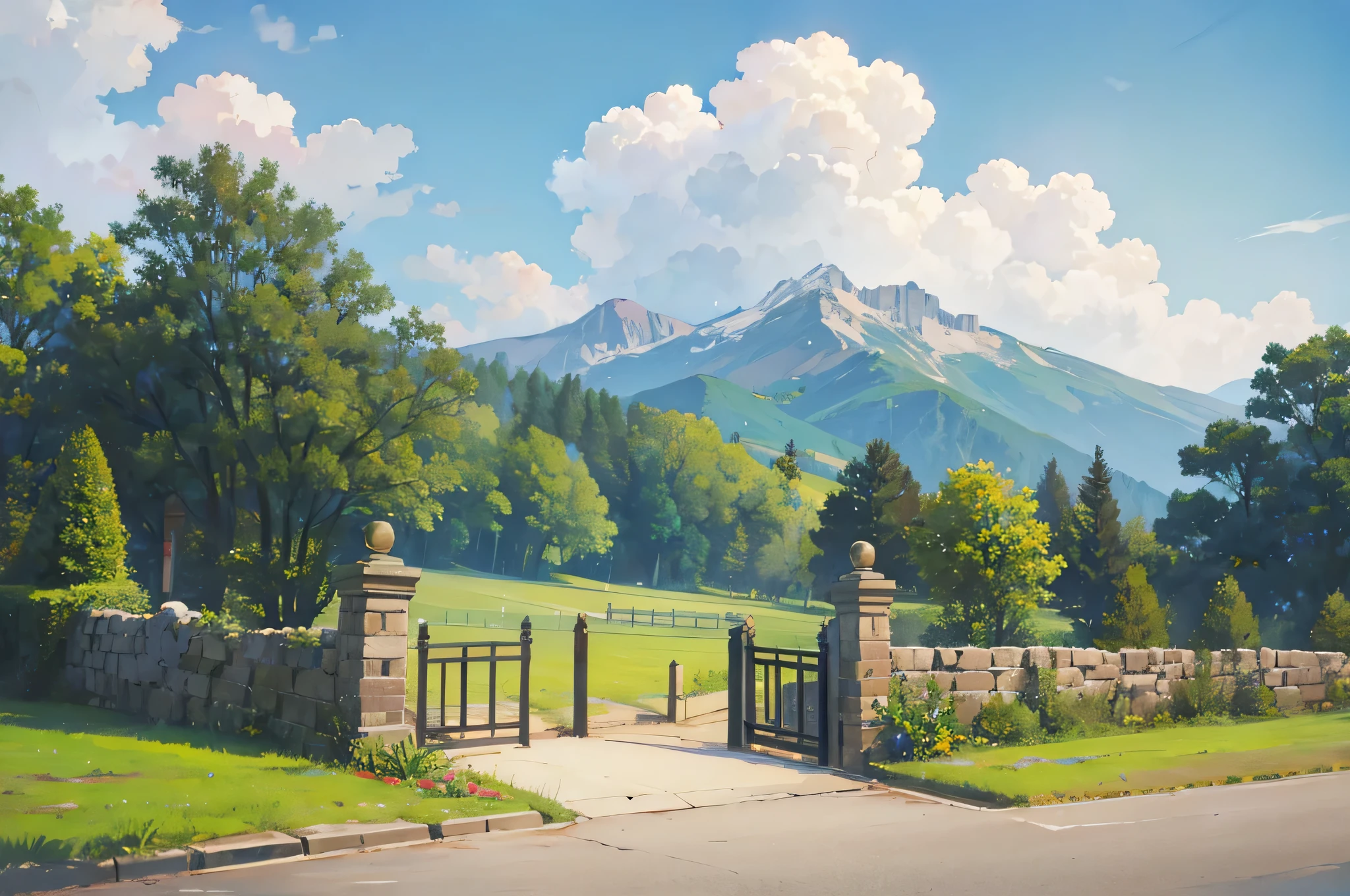 vintage stone fence
