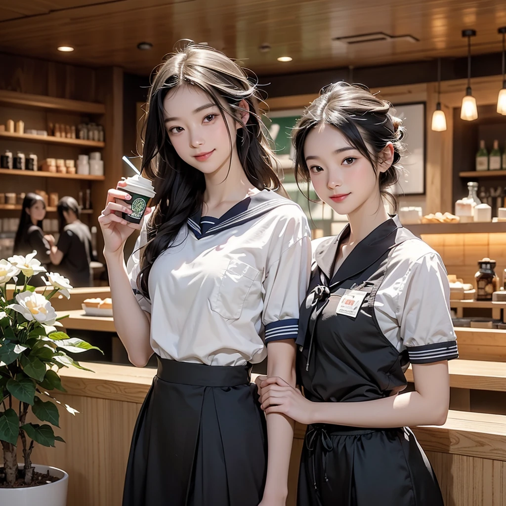 ((((((((Three Women))))))))
((((((((A junior high school girl in a sexy white short-sleeved sailor uniform))))))))
(((((((お洒落でcuteInside the Starbucks store)))))))
8k、RAW Photos、Highest quality、Super detailed、Super Resolution、Ultra HD、8k wallpaper、Amazing details
(((((((Inside the Starbucks store)))))))、
((((((Sit down and eat cake、Drink Starbucks coffee、smile))))))、((Heart Necklace))
Modern and sleek design:Interior design using natural materials、Many of the designs are warm and made using wood and metal.。
Large windows:自然光をたっぷり取り入れるためのLarge windowsがあり、Providing a bright and open space。
Green Interior:Potted plants are effectively placed、It creates a relaxing atmosphere。
artwork:Works by local artists、Starbucks-related art on display。
Cozy seating:Cushioned chairs and sofas、Bar sheet etc.、A variety of seating options available。
Open kitchen area:Being able to see how drinks and food are made、We provide peace of mind and transparency。
Unique lighting:Antique lamps and chandeliers、Modern lighting fixtures are used。
Comfortable background music:Relaxing music is playing、A comfortable space is provided。
Wide々Table space:一人でもグループでも使いやすいWide々There is a table with。
Community Table:There is a large table where you can socialize with other customers.。
Seasonal decorations:The decorations are themed according to the season.。
Design with a local feel:The design incorporates the local culture and characteristics.。
Fragrance production:コーヒーの香りが店内にWideがり、A space that satisfies the five senses has been created.。
Conversation with a barista:フレンドリーなConversation with a baristaが楽しめるカウンターエリアがあります。
8k、RAW Photos、Highest quality、masterpiece:1.2、Super detailed、Super Resolution、Ultra HD、8k wallpaper、Amazing details、Photorealistic:1.4、Having fun by the water、Full Body Shot、Full body photo、High-resolution RAW color photos、Professional photos、A scene full of emotion、Very detailed and beautiful、Ultra HD、8k wallpaper、Amazing details、Huge file sizes、Highly detailed beautiful girls、Highly detailed face Highly detailed eyes、Extremely realistic skin、 Highly detailed fingers, Highly detailed nose, Highly detailed mouth, Perfect Anatomy, Highly detailed background, Highly detailed clothing, Teen, cute, Famous Japanese Idols, cute, Realistic body, Slender, White skin, Glowing Skin, Slim body, Realistic Face, Delicate eyes, double eyelid,