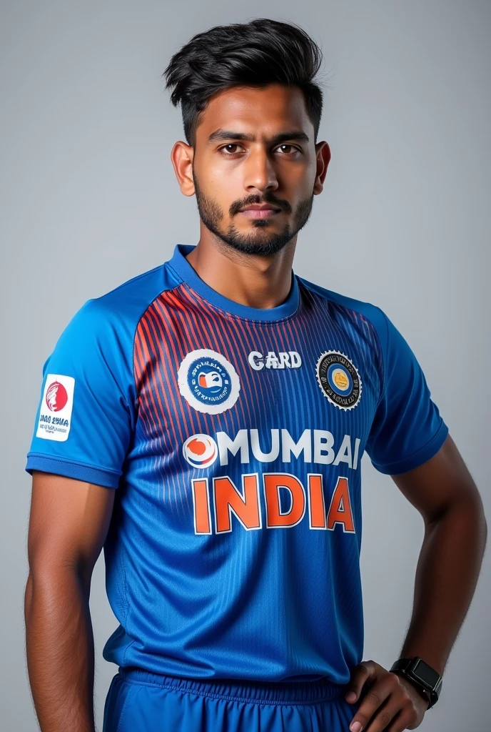 Generate a photo of dipendra Singh airee in mi jersey
