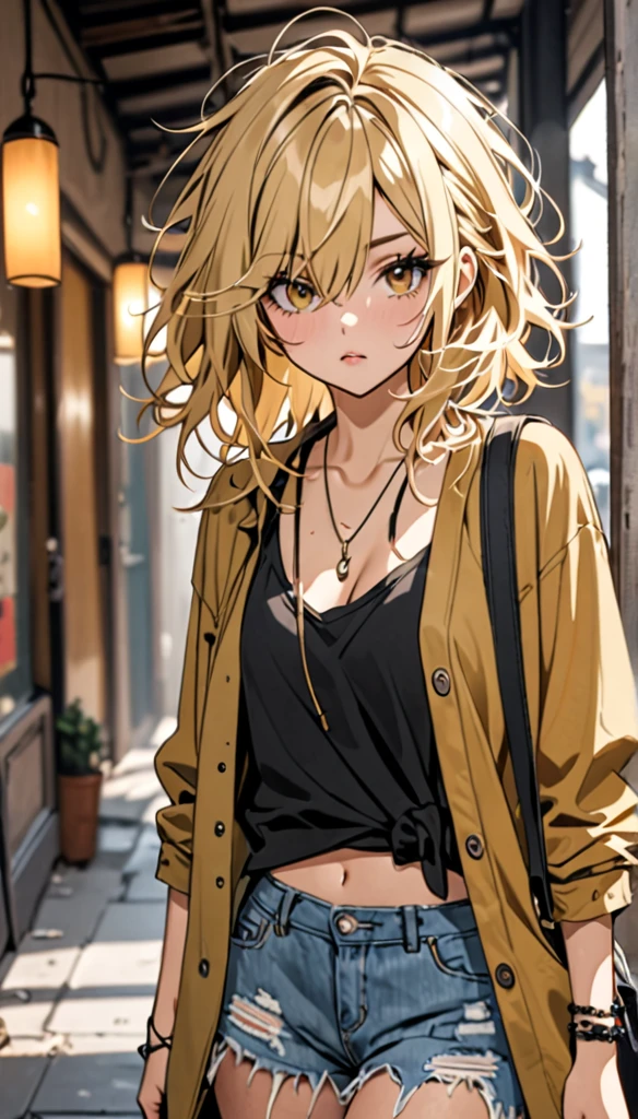 Beautiful and blond, messy and stylish
