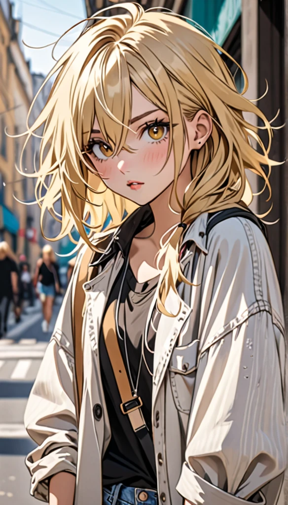 Beautiful and blond, messy and stylish