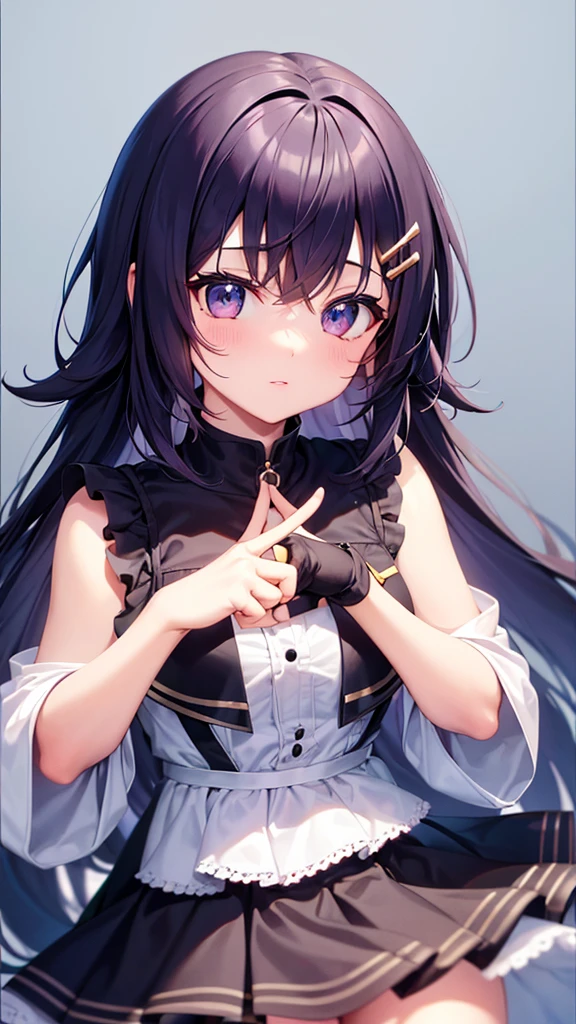 Cute girl characters count on their fingers. Close-up of fingers. The number is 2.