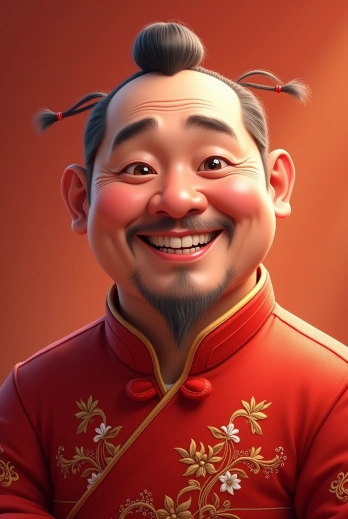 A Happy Chinese Man Named Xing Ling Wearing Red Clothes From China
