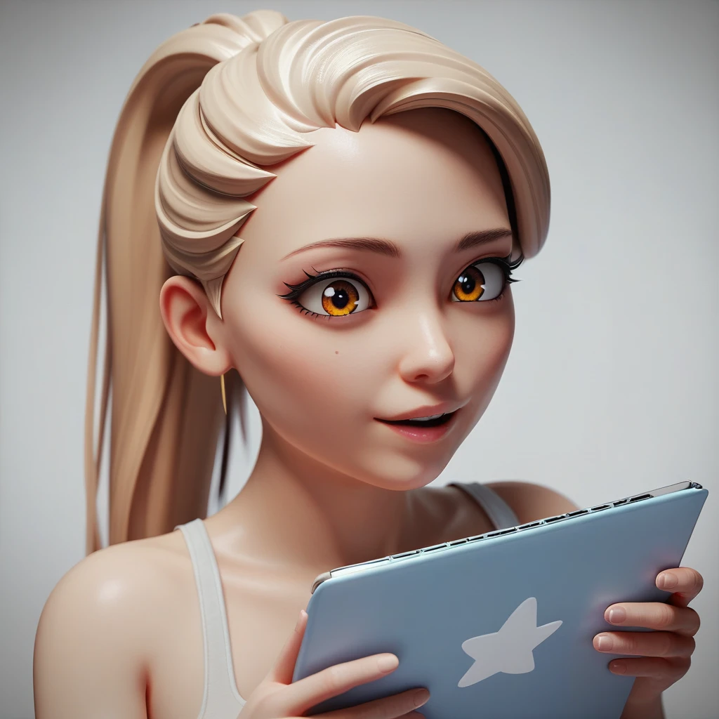 Ultra-detailed, high-quality 3D render of a cute cartoon frosted transparent acrylic notebook, with an orange and white color palette. Set against a white minimalist background. Focus on icon design and UI elements, emphasizing a bright, clean, and modern look, with inspiration drawn from Behance and the style of Luke Liu. Rendered with the best picture quality, capturing the essence of high dimming and ultra-detail.