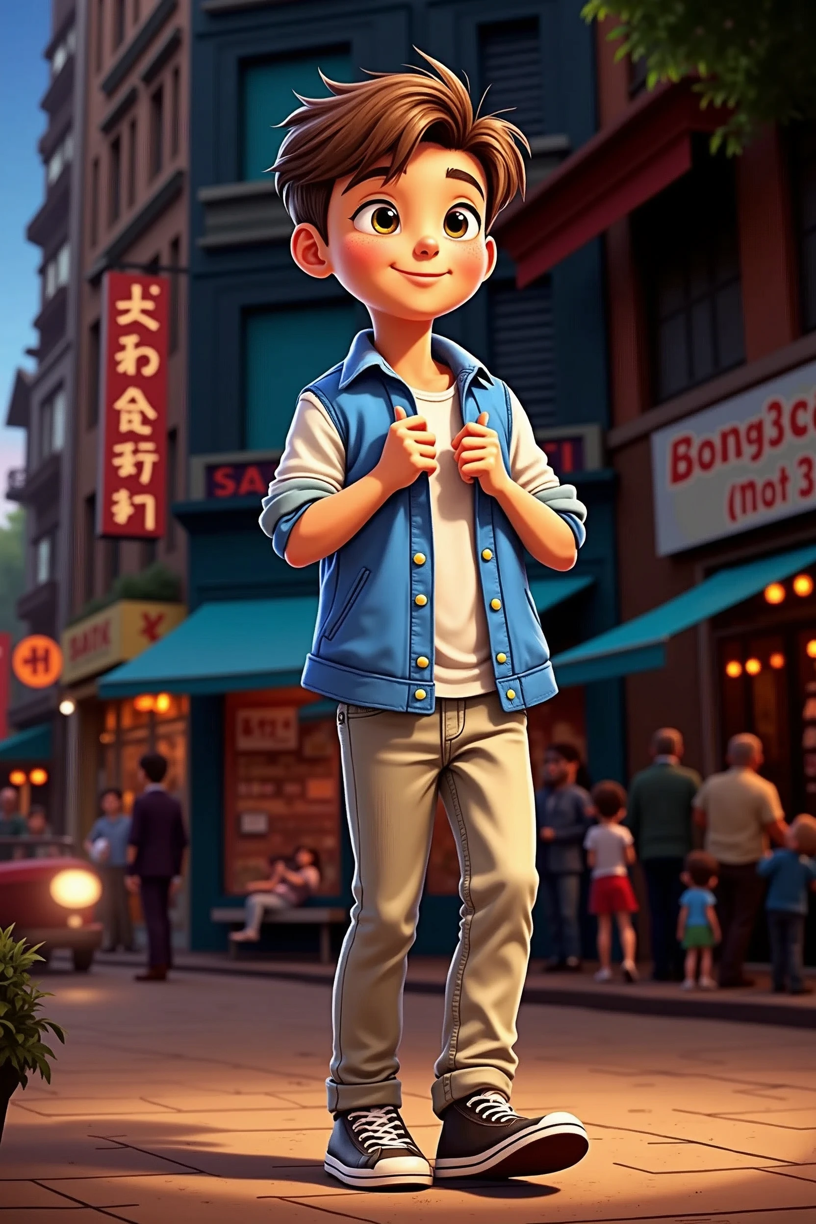 boy walk street