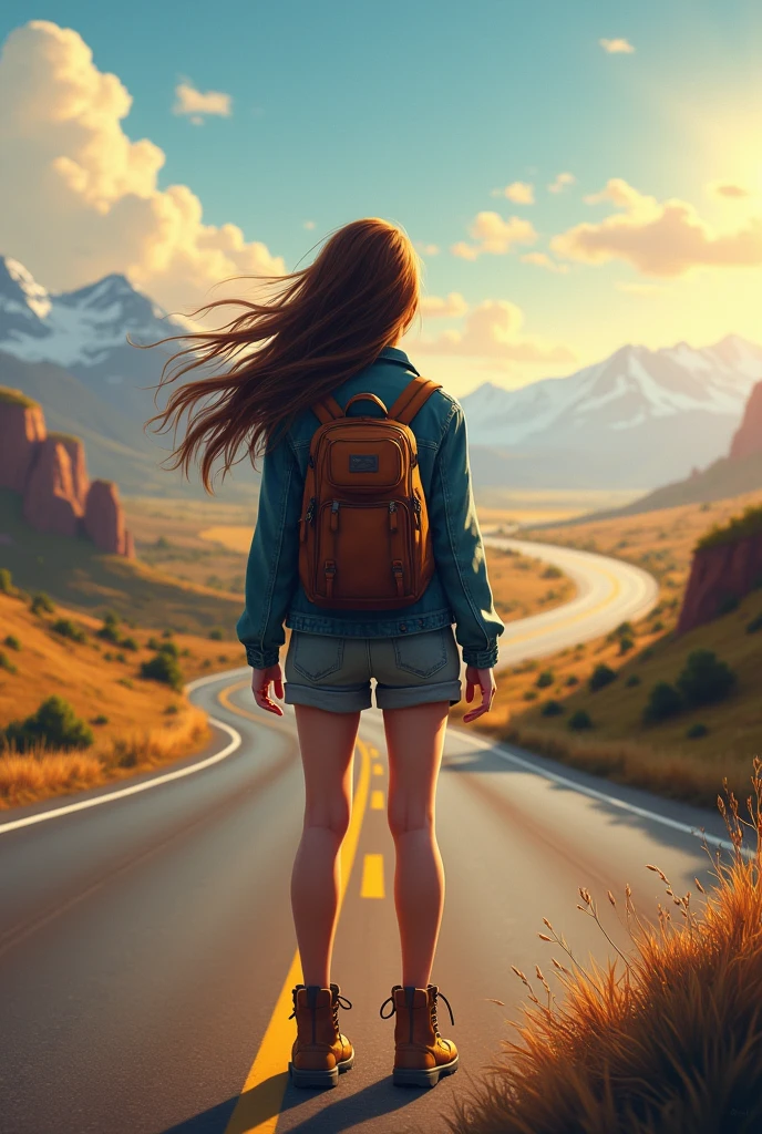 Girl's back on road trip