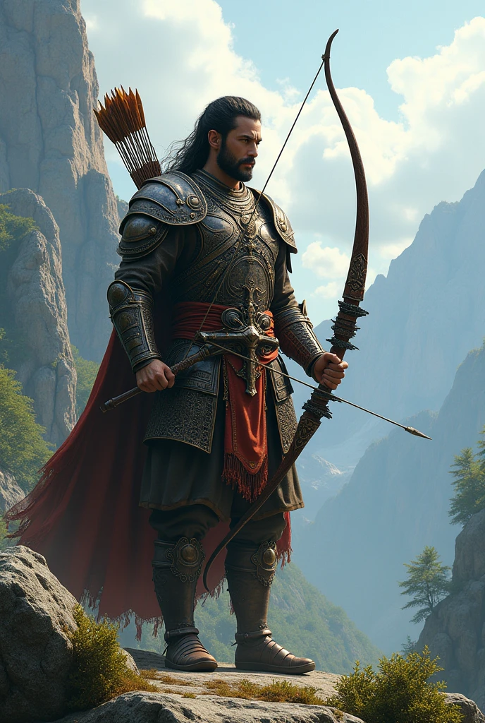 A warrior with bow and arrow
