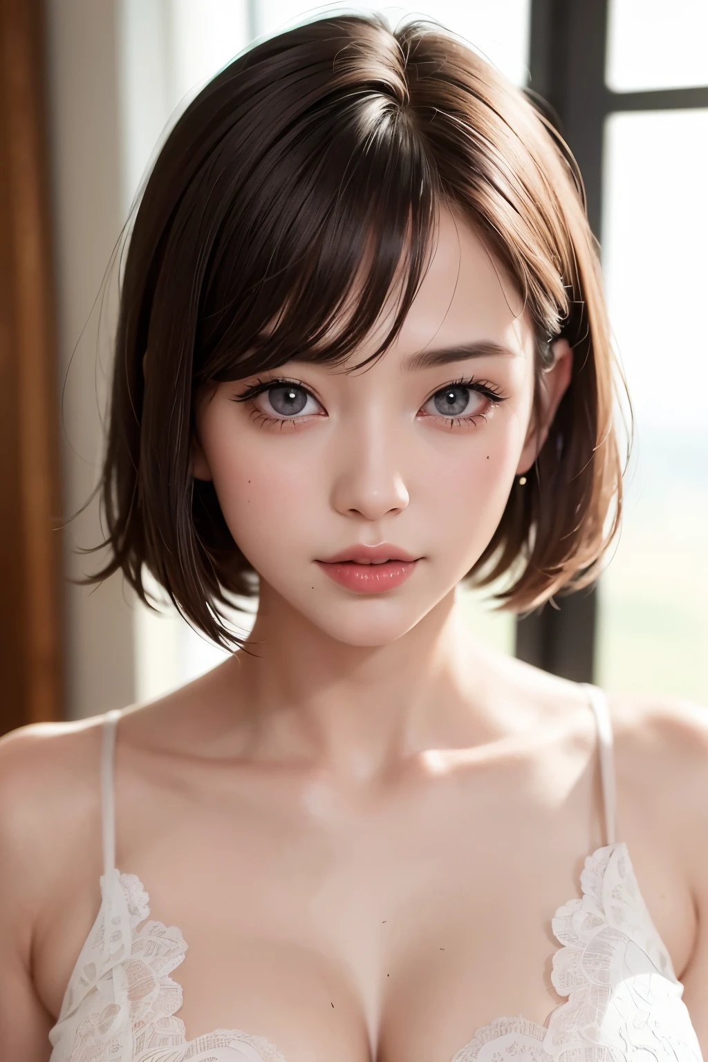(masterpiece, Highest quality、Realisticに全てを詳細に美しく描画する、Very attractive adult beauty、Add strong highlights to the eyes、Look closely at the camera:1.4、A beautiful woman with mature charm、Ideal body type、Perfect Anatomy、Short Brunette Bob、Shiny Hair、Lip gloss),one person's, alone, 明るい茶色のShiny Hair,Realistic, Looking at the audience、Please tilt your head a little, Bright colored crystal light blue eyes, 短いShiny Hair、 chestの中央に穴が開いた白いタートルネックの服,chestの真ん中に丸い穴が開いたセクシーな白いタートルネックのニットセーター、とても大きなchestの谷間を見せる、 Beautiful glossy lips, Lip gloss,prohibit, Upper Body、Big eyes、eyelash、Face is a little red、Embarrassing)、((Italian road system in winter))、((Short hair with bangs、Big eyes、Give students a very strong highlight、{Huge|big|expensive|Mega} chest:2、とてつもなく大きなchest:2、Gazing at the audience、Very beautiful beauty、Listen carefully、Beautiful glossy lips、Beautiful long neck、Laugh a little、Beautiful Teeth、Laughing with your mouth open、Heart-shaped pupils))、28 years old、Very cute supermodel、{Huge|big|非常にbig|Mega} chest:2, chestの谷間:2、とても大きなchestの谷間を見せつける:2、A very picturesque background、Beautiful out-of-focus background、A wonderful sexiness filled with elegant charm、Very attractive and sexy style:2