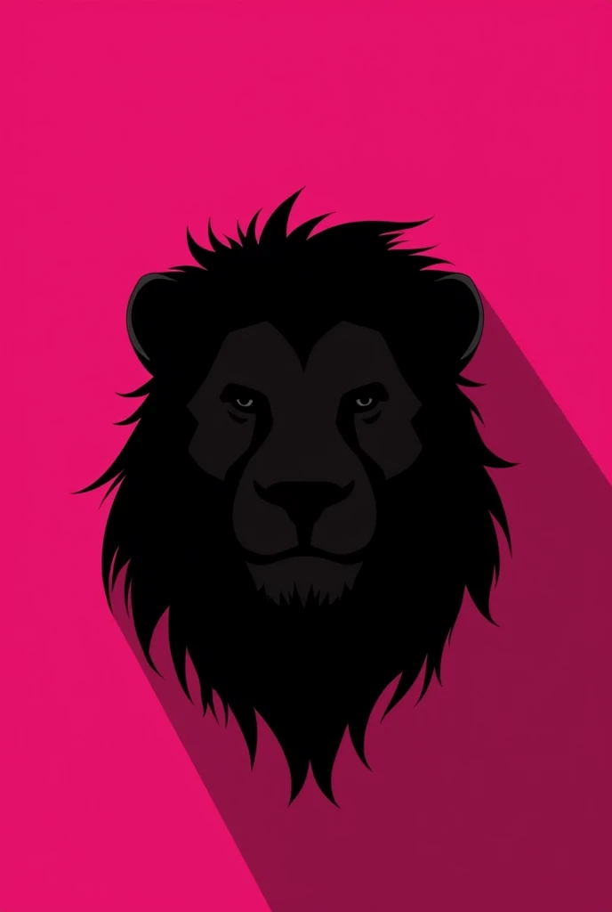 silhouette lion face facing forward pink