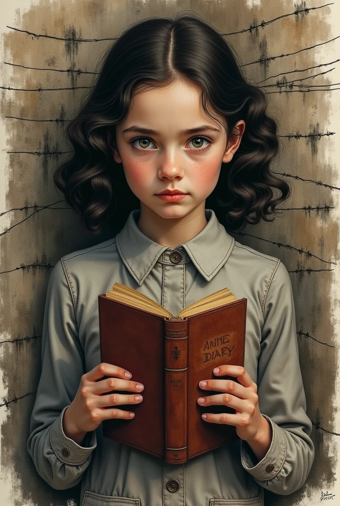 An advertising drawing about Anne Frank's diary