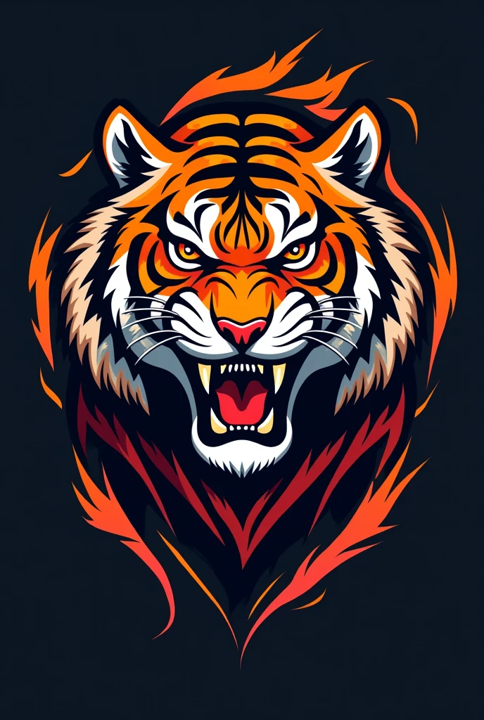 
 a logo of a fierce tiger for proton (an automobile company) sport jersey

