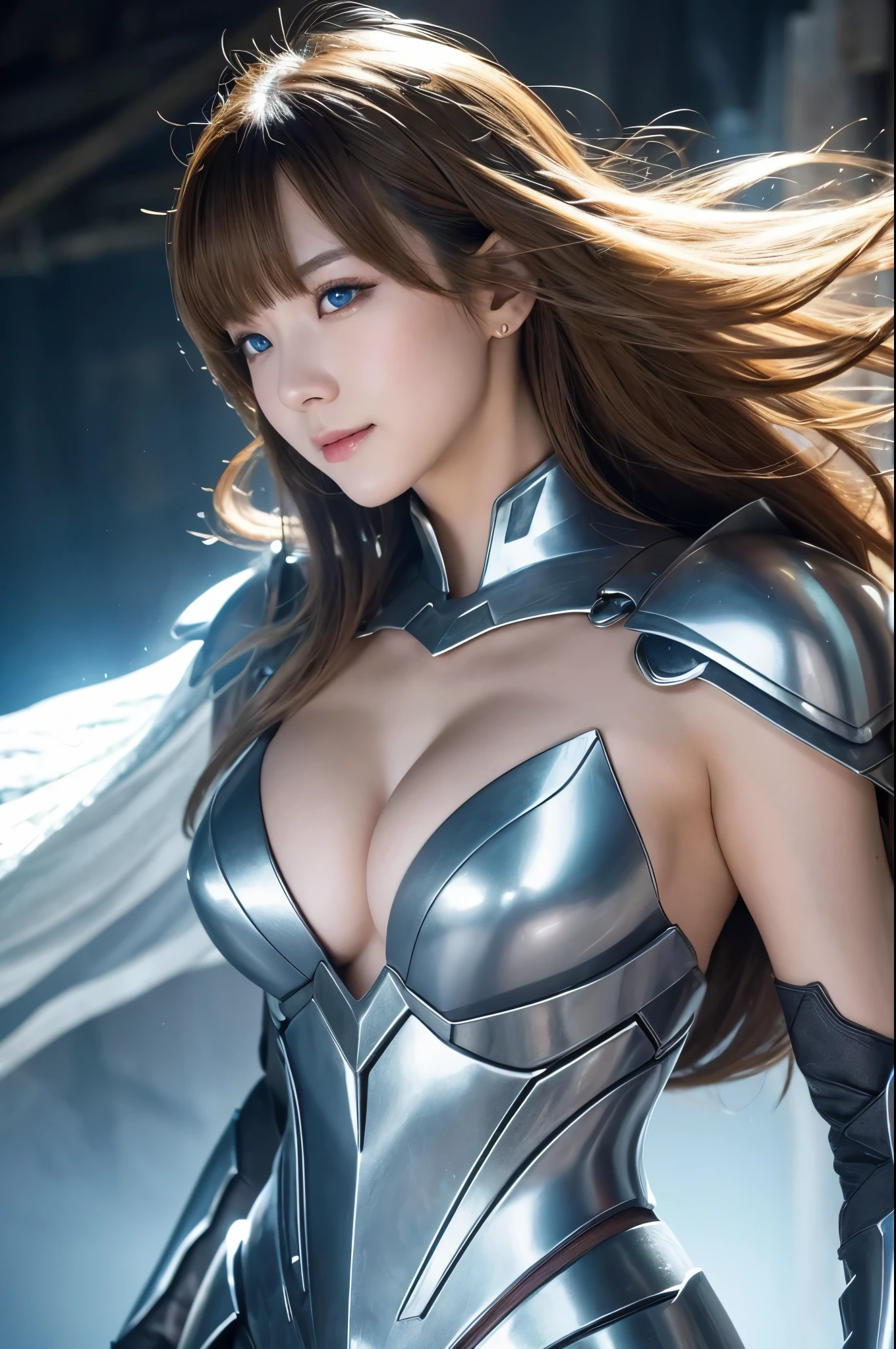 8k、Very detailedな、masterpiece、Highest quality、(Very detailed)、Short blonde bobヘアのAmerican Woman,Dynamic Angle、Mysterious look、Wind effects、Fantasyの背景、Rim Light、Cinematic Light、Ultra-high resolution、8k,Film Grain、Best Shadow、delicate、to be born、Particles of light、Fine skin、Detailed Armor Textures、Detailed face、Complexディテール、Very detailedなな、Shine、A powerful deception、Silver Armor、Big and ample breasts,Scapula、Shine目、 Long Cape、Fantasy、(to be bornきto be bornきとした)、Shoulder Armor、Complex、Complex、Perfect lighting、Looking at the audience、Cinema Lighting、Holy Light、wonderful、bangs、the wind is strong、Frozen Mountain々々、The Lich Queen,sexy,Charm,Short blonde bob,精密な装飾が施されたsexy胸部アーマー,Top view,smile,sexy胸元,The abdominal muscles are intense and defined,Accentuate your cleavage,Dynamic Fighting Pose,American Woman,blue eyes,sexy衣装,Showing very large cleavage,