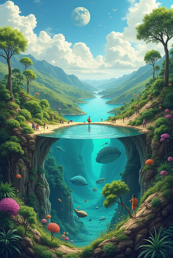 Creat an image or illustration of how the subsystem of the earth exchange matter and energy 

you may choose one of the following topic
-carbon cycle
-energy cycle from photosynthesis 
-water cycle