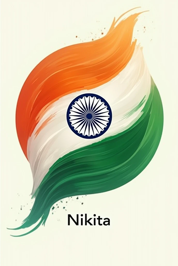 Create a beautiful cercle with fill colour tiranga write Nikita