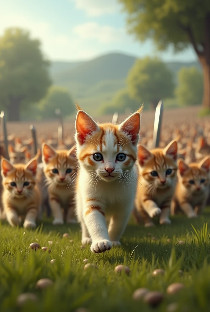 An army of little cats
