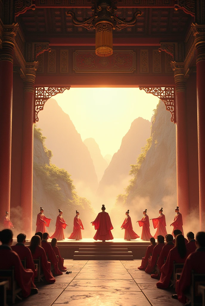 Ancient stage, Gan opera actors and the Eight Immortals