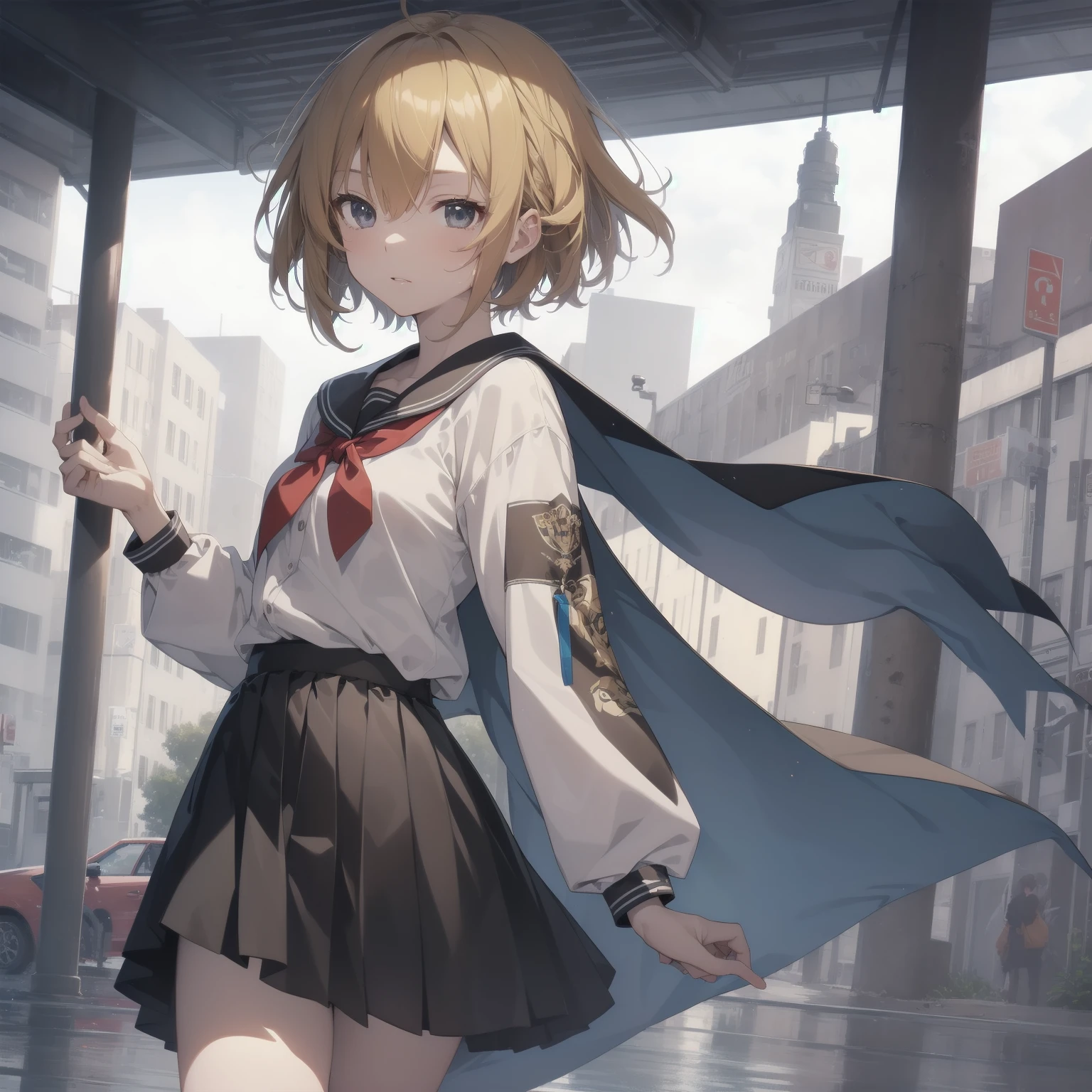 ultra-absurdres-Top quality by artist God, ultra-detailed, high resolution, anime moe artstyle, best anime 8k konachan wallpaper, pixiv contest winner, pool:2810, perfect anatomy,break, 1girl, (Please draw a girl walking sleepily to school alone. )break,(Solo,little female, 13-year-old:1.3),Full limbs, complete fingers,a junior high school student, (very short hair), short cut, flat chest, , small butt, small black eyes, beautiful detailed eyes, well-proportioned iris and pupils, expressive eyes, highres detailed hair, soft expression, salor school_uniform, sailor collar, serahuku, bow, pleated skirt,(Detailed Lighting), (Detailed background), in the School commute route. break,super detailed skin, Best cinematic lighting powered by famous artist, 8k,beauty illustration,photoshop_(medium),very aesthetic,break,((artist:shiromanta )), artist:clamp ,artist:carnelian ,artist:kantoku ,
