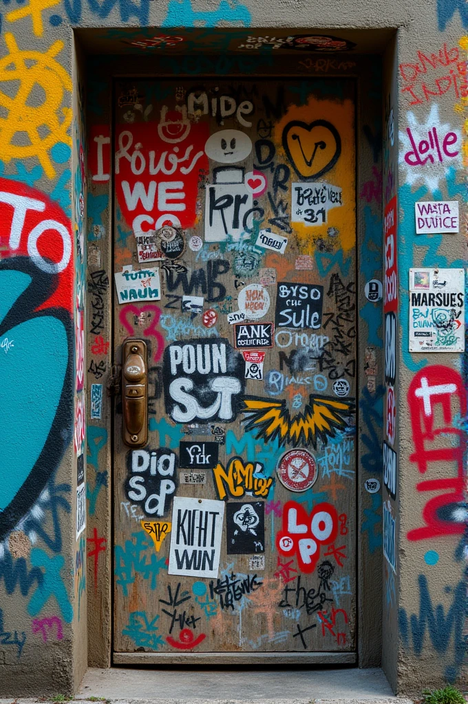 Graffiti door front view
