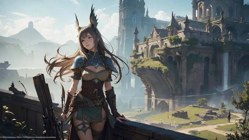 "(author:Greg Rutkoski: 1.2), (masterpiece), ((best quality)), extremely delicate and beautiful, illustration, (Fantasy landscape), A mesmerizing Fantasy landscape with enchanting elements blending seamlessly. ((《Final Fantasy XII》Her mines)), There is a sense of tranquility and wonder in the air, Invite exploration and discovery. provide vision,Capture grandeur and atmosphere. By Brian Froud、Carne Griffiths、Wadim Kashin 和 John William Waterhouse, 8K post-production, High resolution, Super detailed, Depth of Field, high dynamic range, Wheels within wheels"