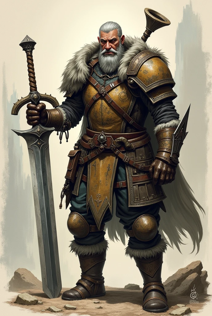 Monster Hunter Hunter Drawing of a man wearing armor