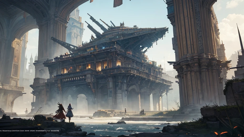 "(author：Greg Rutkoski: 1.2), (masterpiece), ((best quality)), extremely delicate and beautiful, illustration, (Fantasy landscape), A mesmerizing Fantasy landscape with enchanting elements blending seamlessly. ((《Final Fantasy XII》Her mines)), There is a sense of tranquility and wonder in the air, Invite exploration and discovery. provide vision，Capture grandeur and atmosphere. By Brian Froud、Carne Griffiths、Wadim Kashin 和 John William Waterhouse, 8K post-production, High resolution, Super detailed, Depth of Field, high dynamic range, Wheels within wheels"