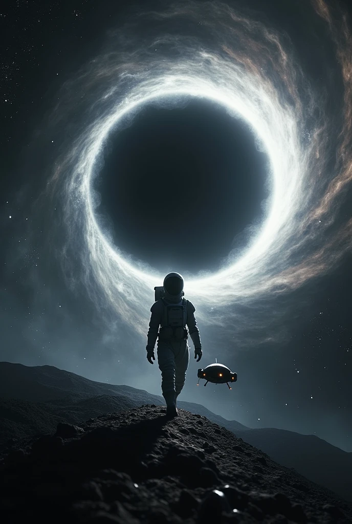 A person traveling to a black hole