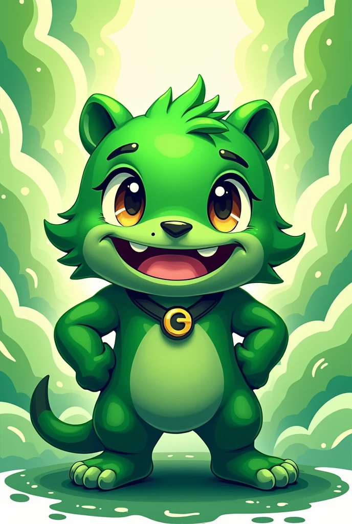 Create a green interclass team mascot and it has to be all green