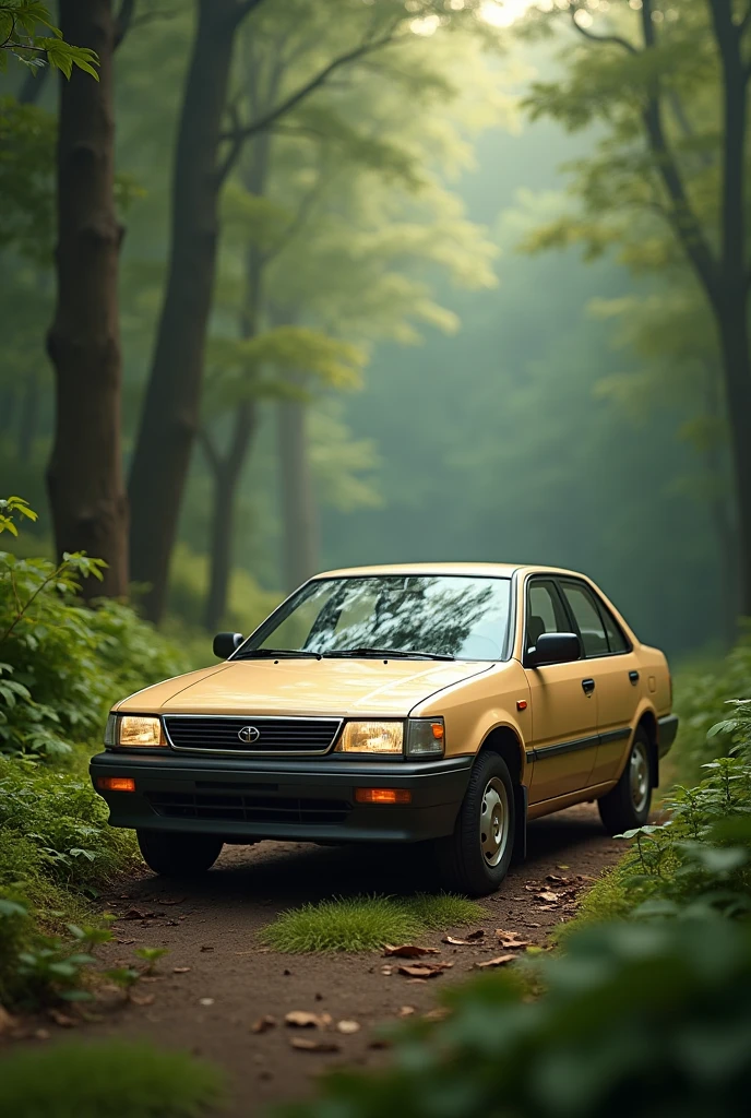 Toyota Corolla 2002 Color Beige Forest Background