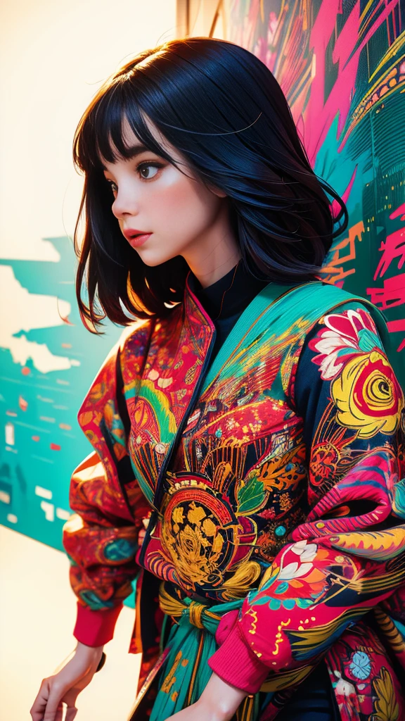 pace girl, standing alone on hill, centered, detailed gorgeous face, anime style, key visual, intricate detail, highly detailed, breathtaking, vibrant, panoramic, cinematic, Carne Griffiths, Conrad Roset, ghibli