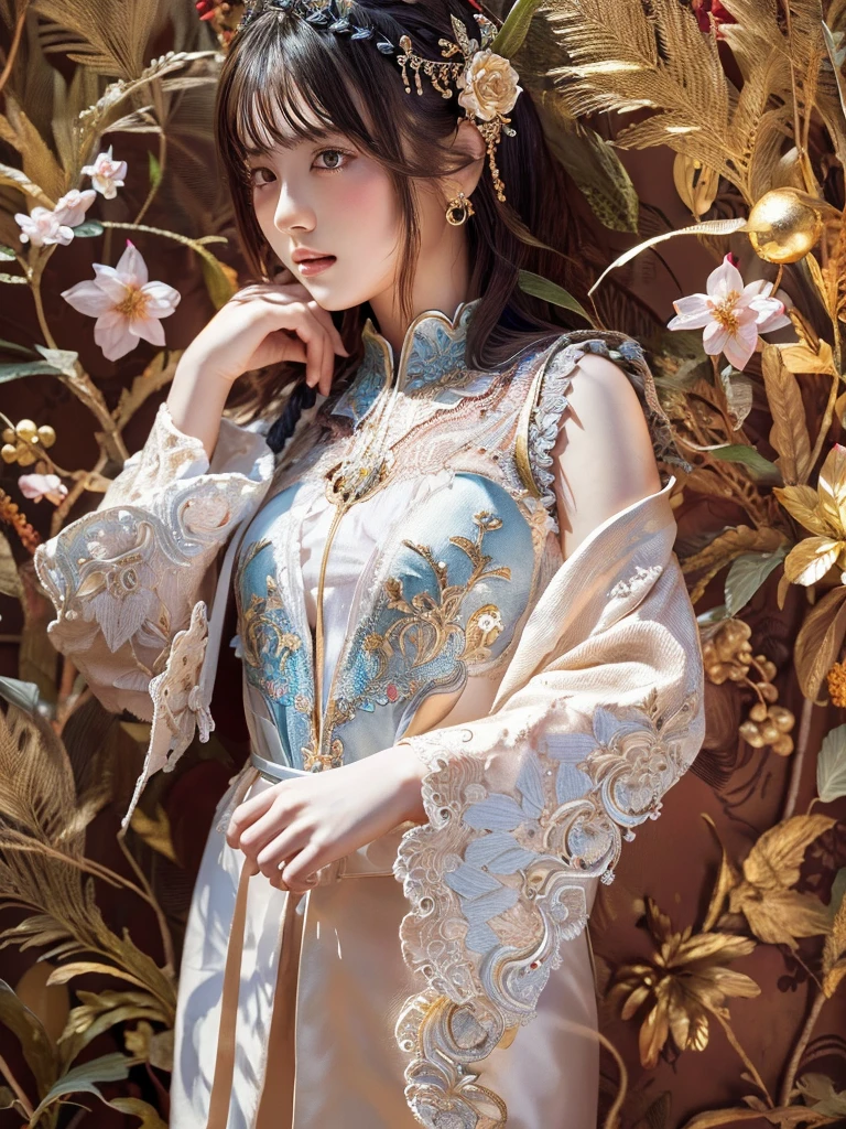 (masterpiece, 最high quality), Ultra-fine illustrations, CG, wallpaper, High resolution, high quality, High resolution ,(Very detailed), 3d, Blender, (((Beautifully detailed backgrounds))),
Break 1 Girl, hair ornaments, whole body,